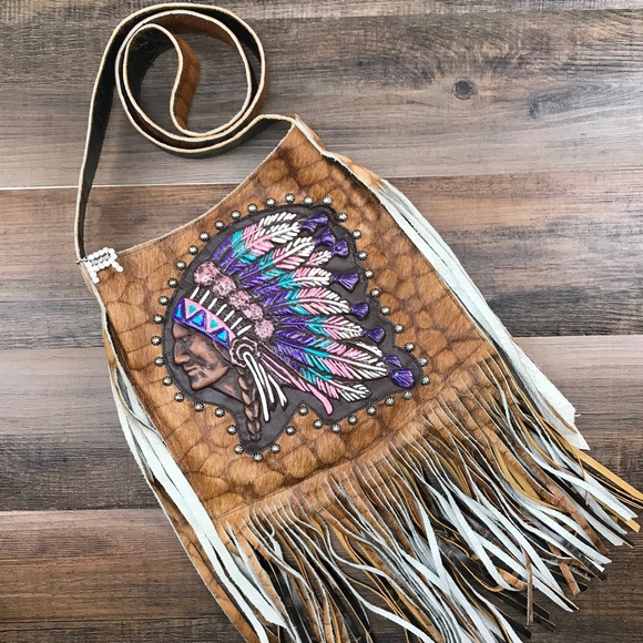 Raviani Handbags - RAVIANI INDIAN HEAD HAND PAINTED, Crossbody